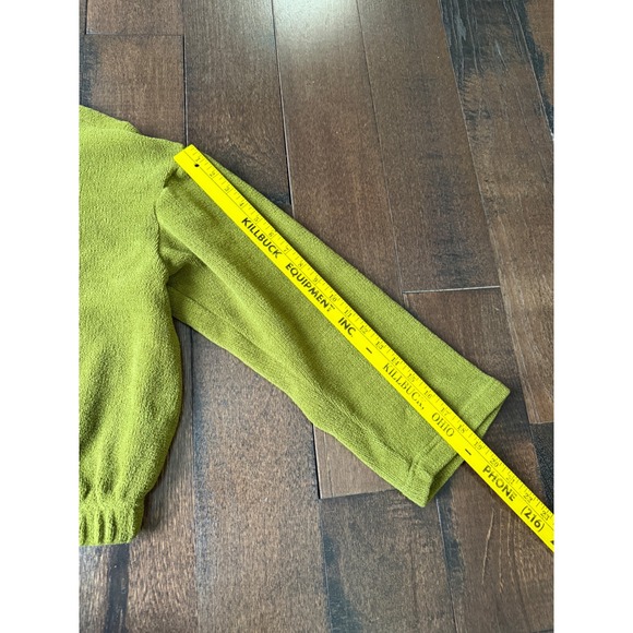 FP Movement Oversized Chenille Hoodie Pullover Green Casual Lounge Size M crop - Picture 9 of 10